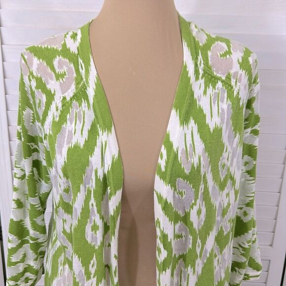 Chico's Cardigan Size 1 (8) Tianna Ikat Burnout Long Sleeve - Picture 4 of 16